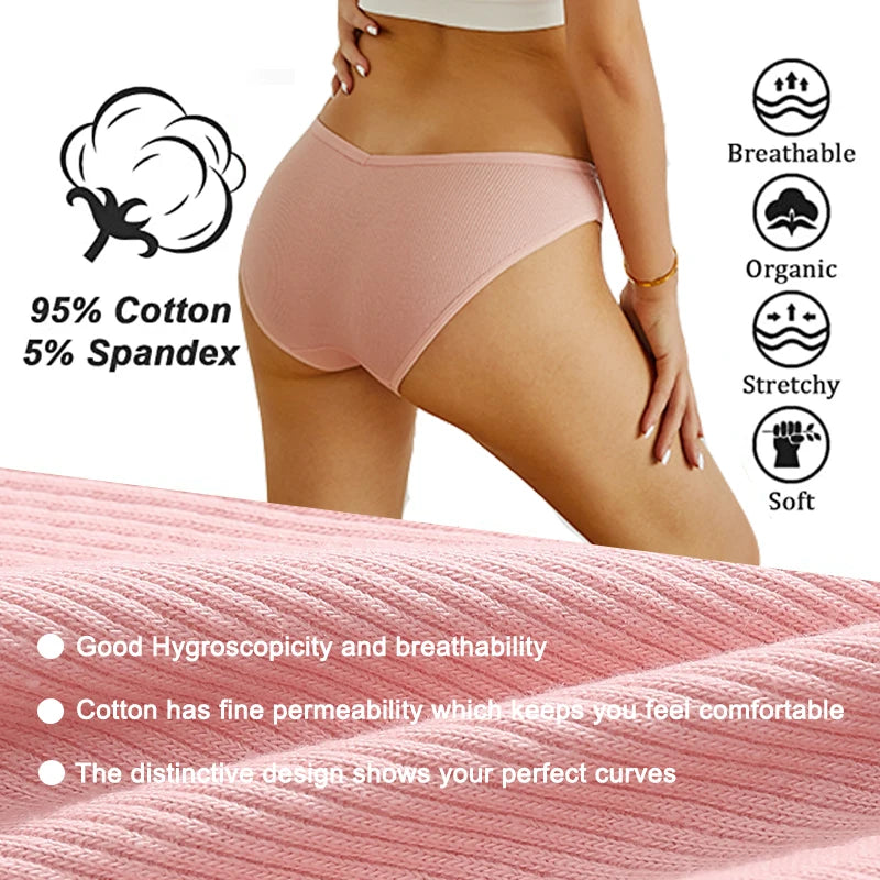 FINETOO 6Pcs/Set M-4XL Sexy Cotton Panties Female Underpants Sexy Panties for Women Briefs Underwear Plus Size Pantys Lingerie