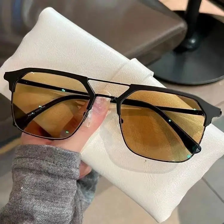 Luxury Intelligent Photochromic Myopia Glasses Double Deam Color Changing Finished Near-sighted Eyewear Men Women Minus Diopters