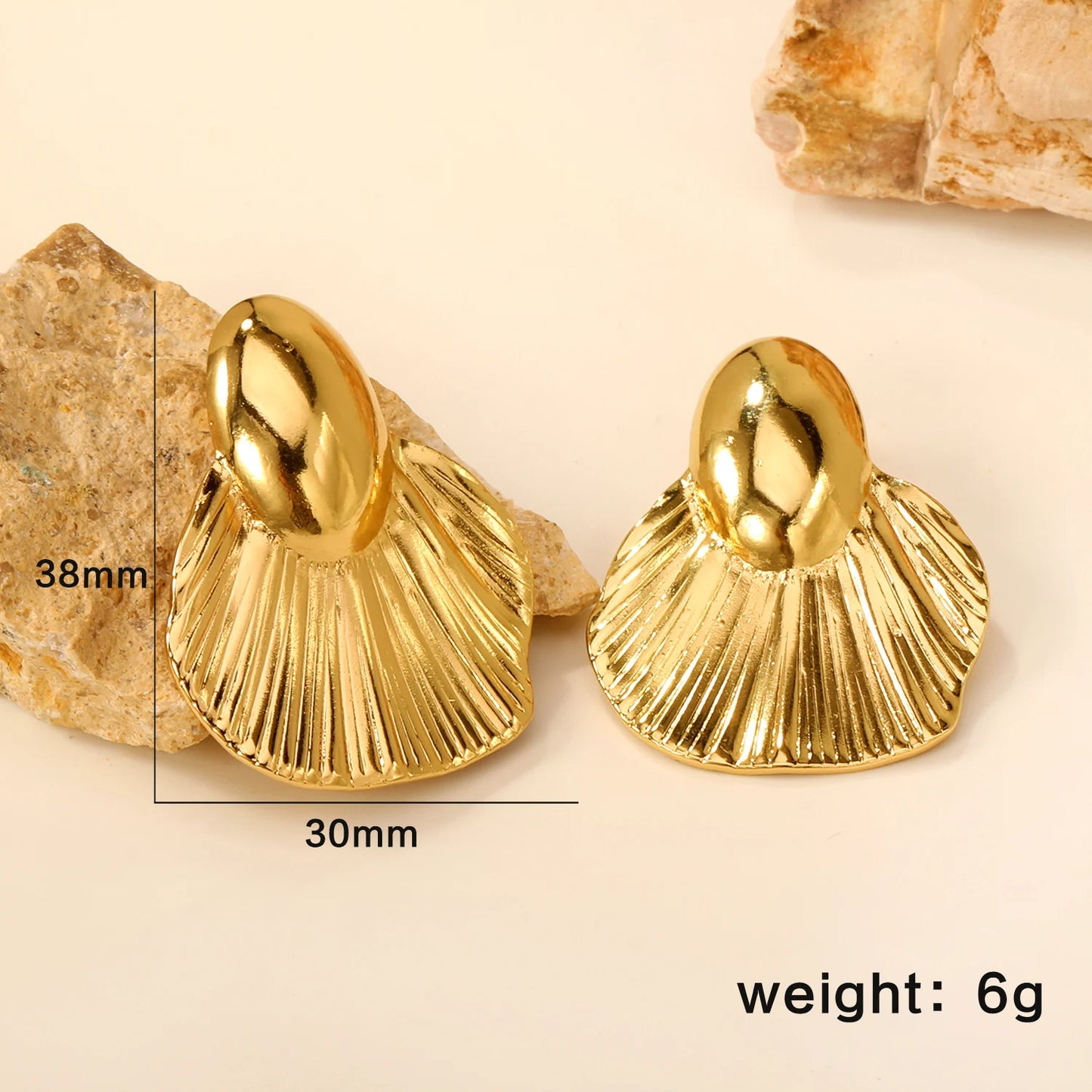 Fairy Flower Stud Earrings – 18K Gold-Plated Stainless Steel for Women