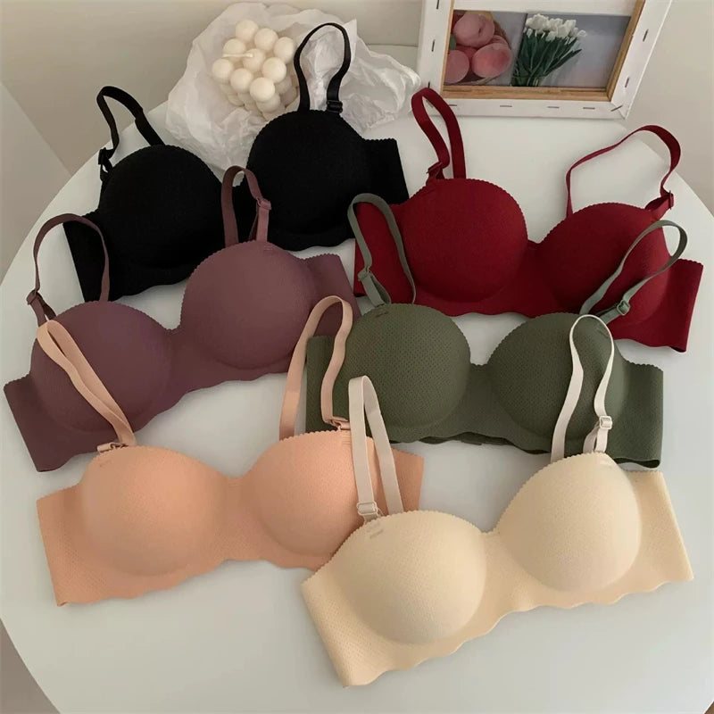 Seamless Push-Up Bralette — Wire-Free Padded Bra with Detachable Straps