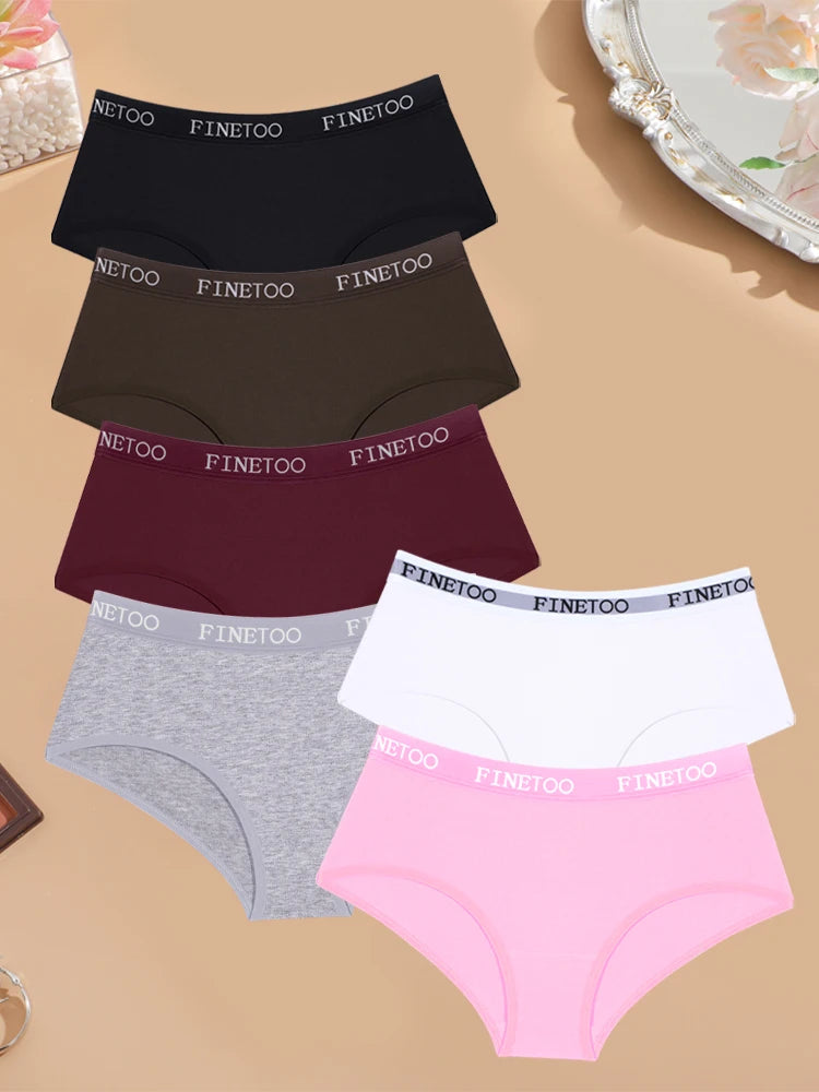 6-Pack Cotton Logo Waistband Bikini Briefs — Low-Rise Breathable Sport Panties