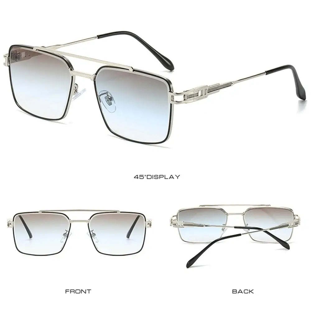 Double-Bridge Rectangle Sunglasses | Gradient Lens Options