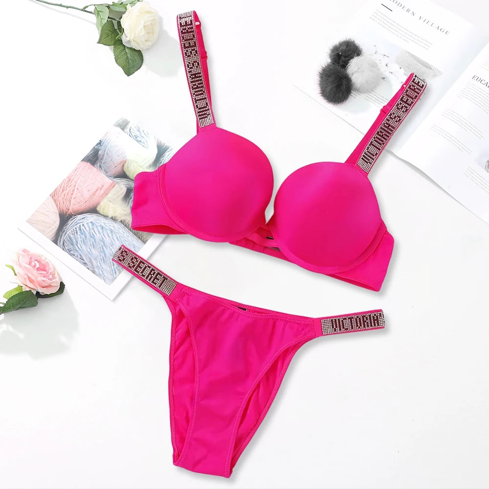 Women's Classic Push-Up Bra & Panty Set – Breathable Soft Lingerie