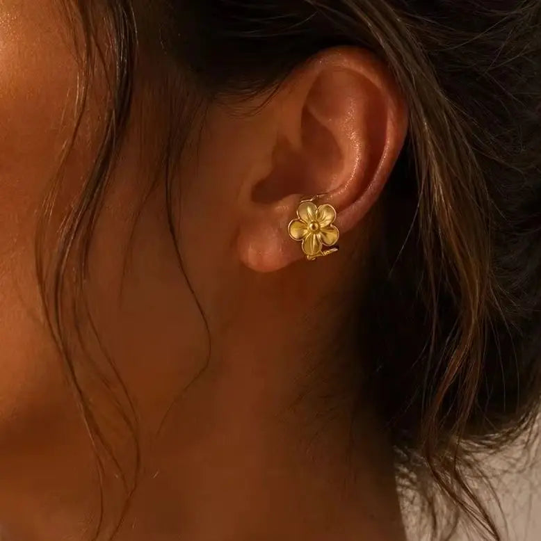 Zircon Ear Cuff – Minimalist 18K Gold-Plated Stainless Steel Clip Earring