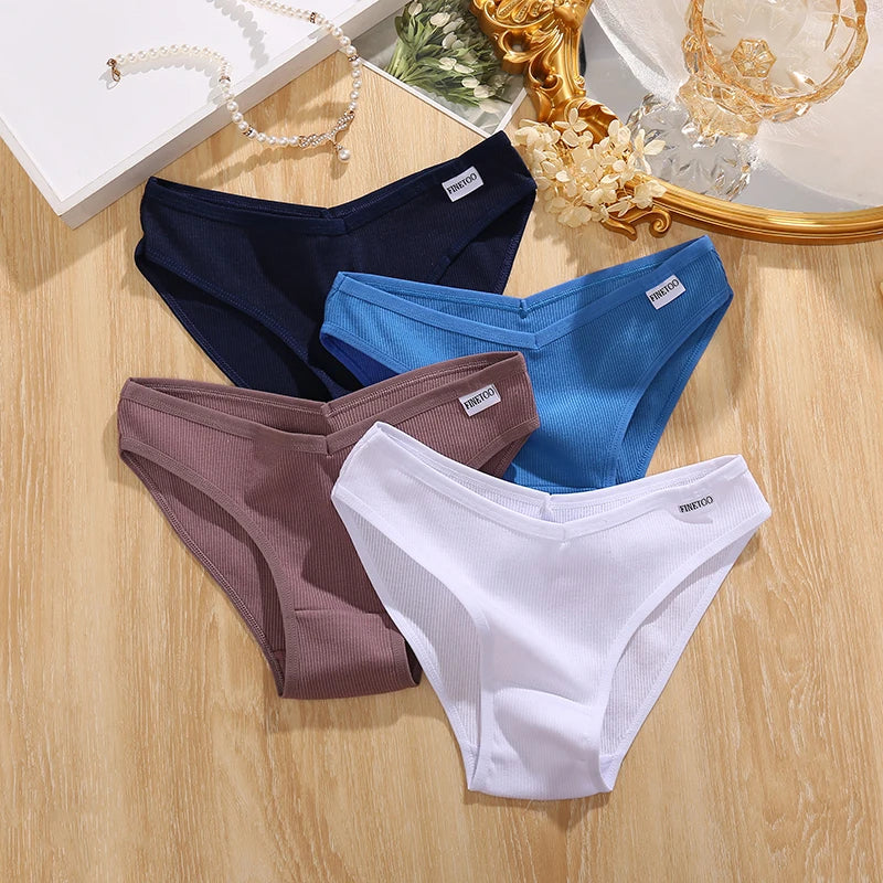 3-Pack Plus Size Cotton Brief Panties – Soft Low-Rise Everyday Underwear for Women (M–4XL, 18 Color Sets)
