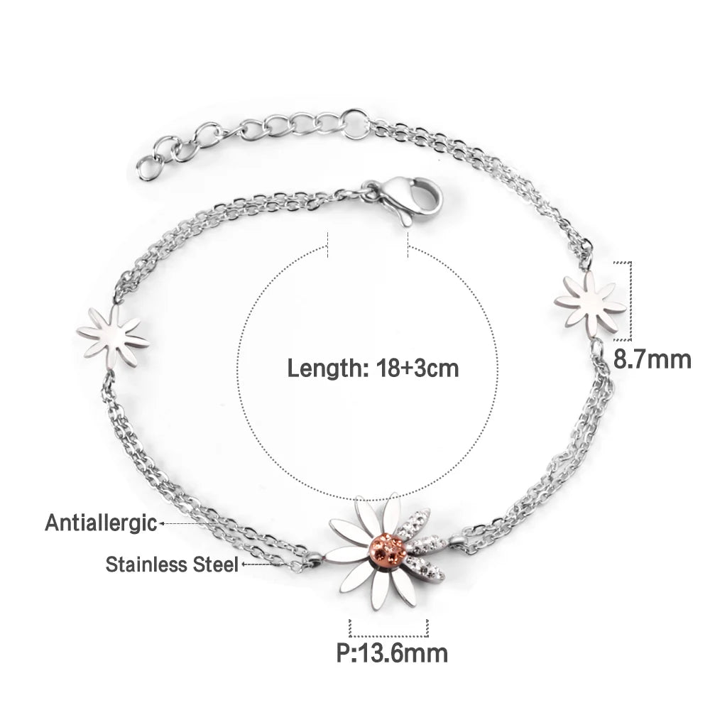 Evil Eye Bracelet – 18K Gold-Plated Stainless Steel Boho Charm Bracelet for Women