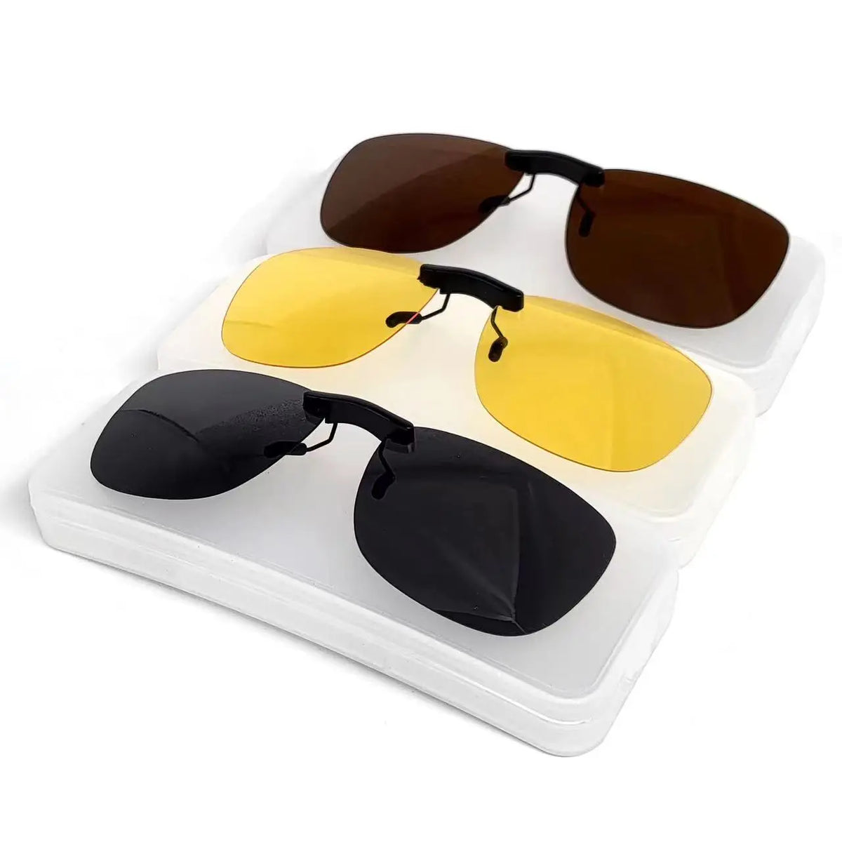 Square Clip-On Sunglass Lenses | Single or 3-Piece Options