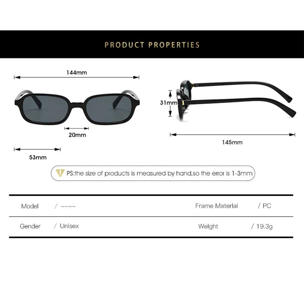 Small Rectangle Sunglasses | Retro Color Options