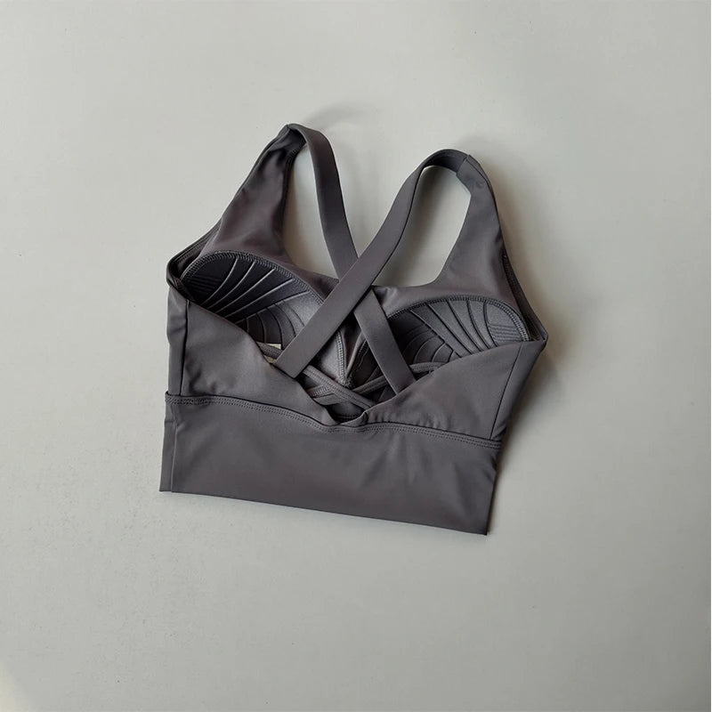 Fixed Pad Sports Bra Underwear High-strength Professional Shockproof  Running Bra Gym Push Up Lingerie Yoga Fitness Bra