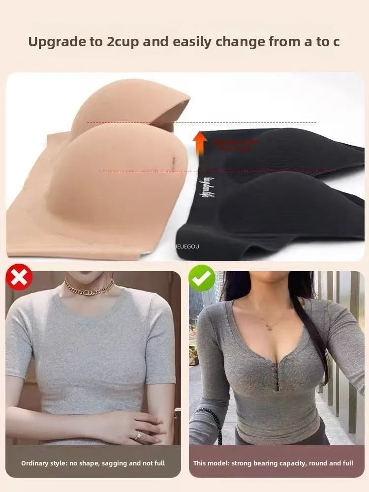Women's 12CM Extreme Push Up Strapless Bra | No Wire Adhesive Sticky Bra for Lift & Cleavage | Invisible Non-Slip Nude Bra (70A–85A)