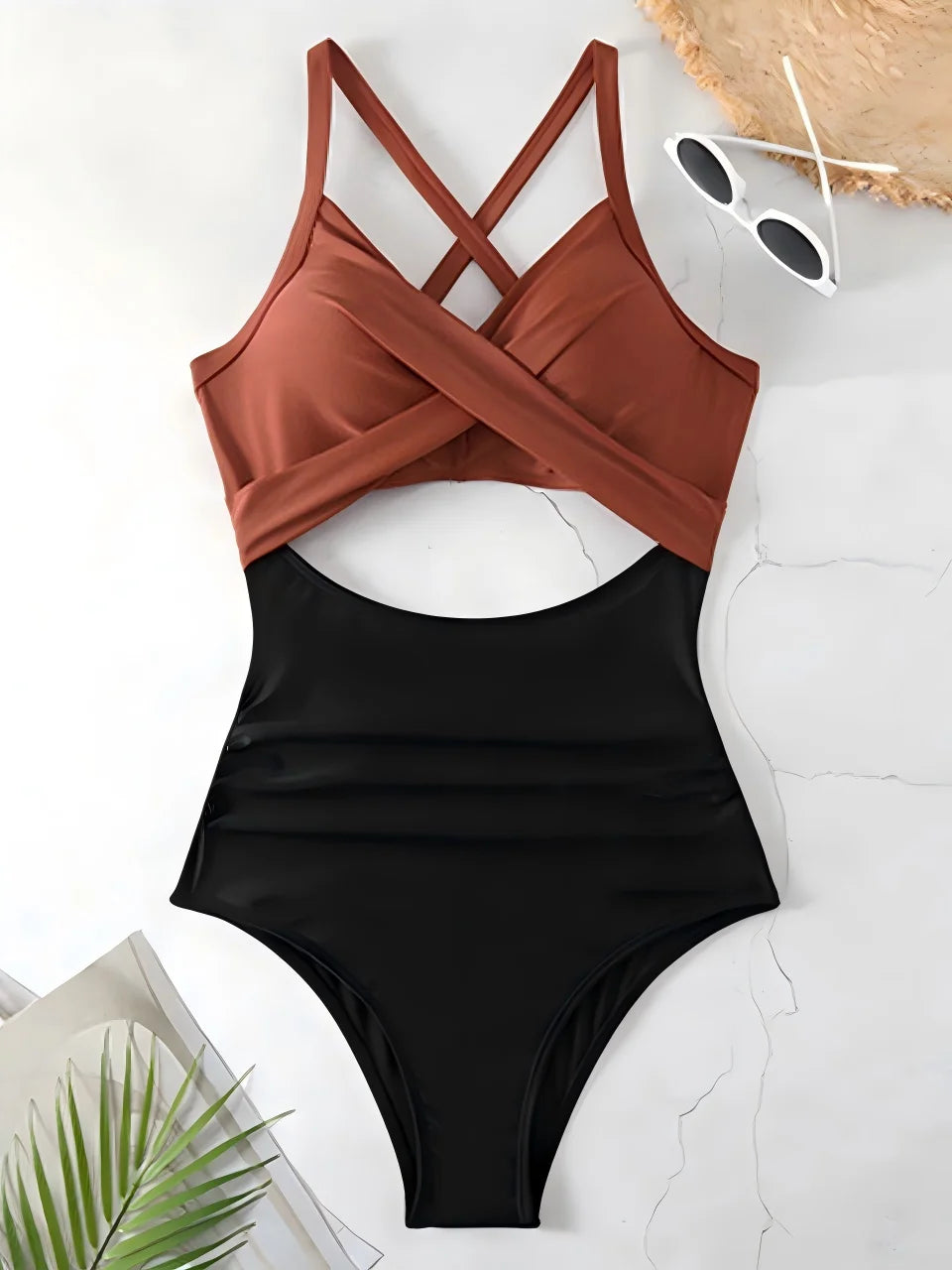 Ruched One-Piece Swimsuit for Women – Solid Color Bodysuit | Adjustable Straps | S–XXL