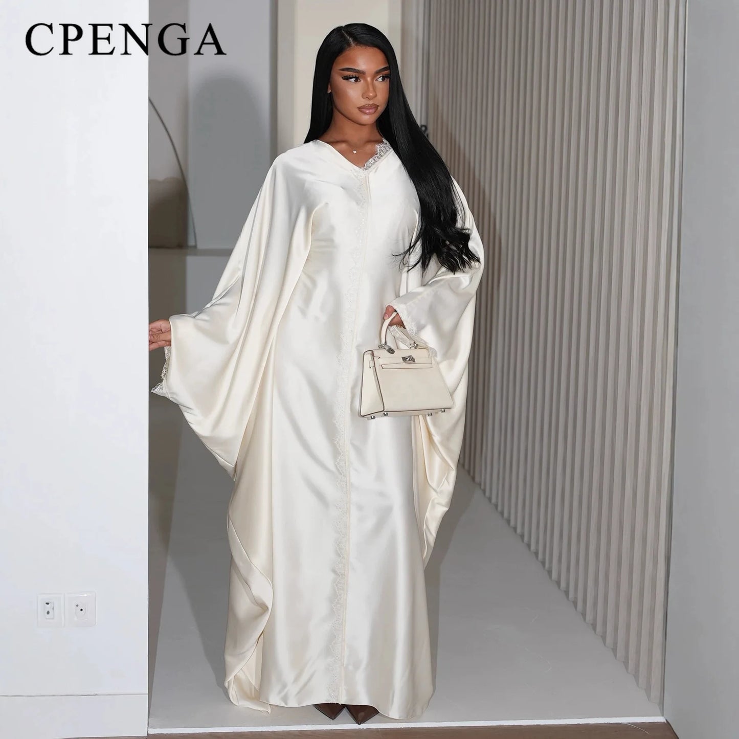 2026 New Luxury Dubai Abaya for Women V-Neck Loose Fit Long Sleeve Open Front Flowy Modest Dress Muslim Abaya with Free Shipping
