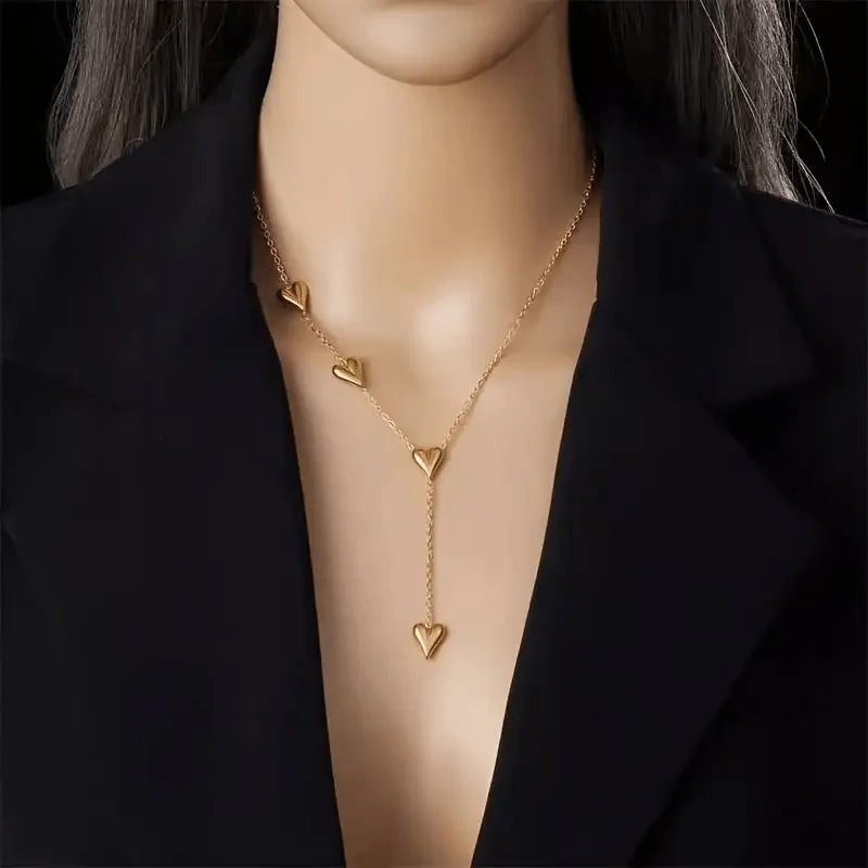 LUXUKISSKIDS Teardrop Necklaces Non-Fading Unique Design Waterdrop Pendant Necklace for Women Fashion Minimalist Chic Accessorie