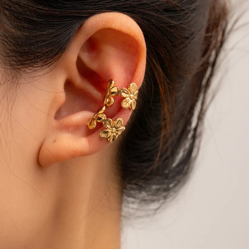 Zircon Ear Cuff – Minimalist 18K Gold-Plated Stainless Steel Clip Earring