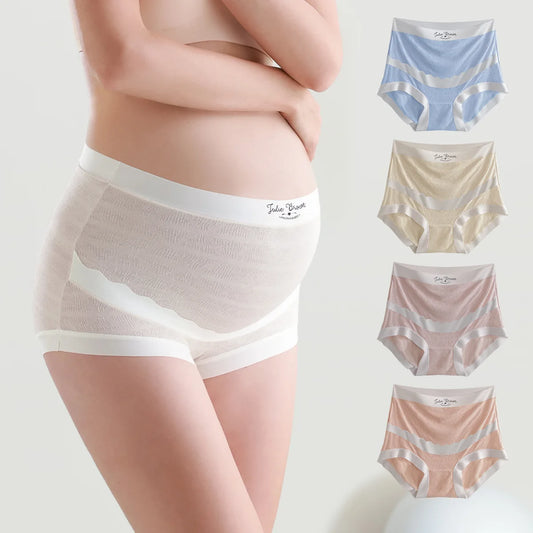 Plus Size High-Waist Maternity Panties – Soft Breathable Belly Support Briefs, 3-Pack