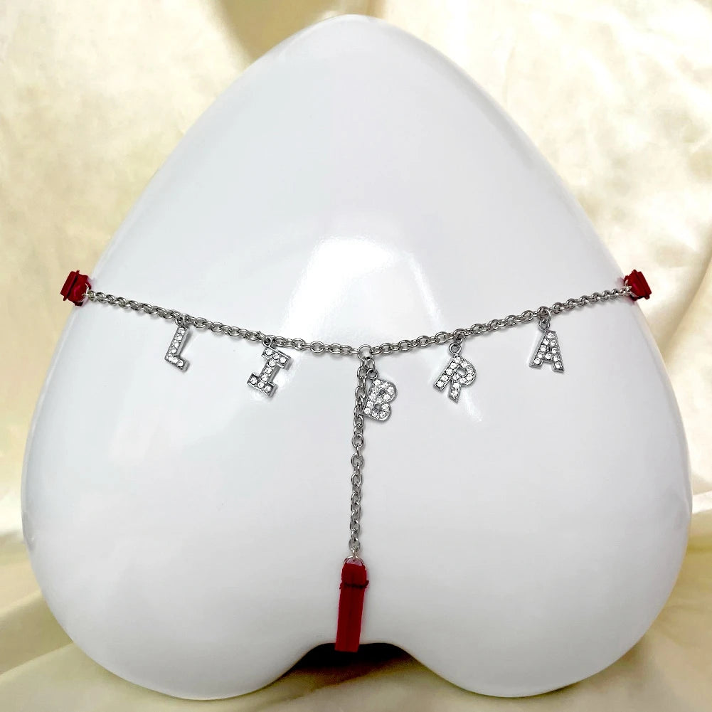 سلسلة كريستال كوكبة - لباس داخلي بكيني على شكل حرف G برباط دانتيل مخصص