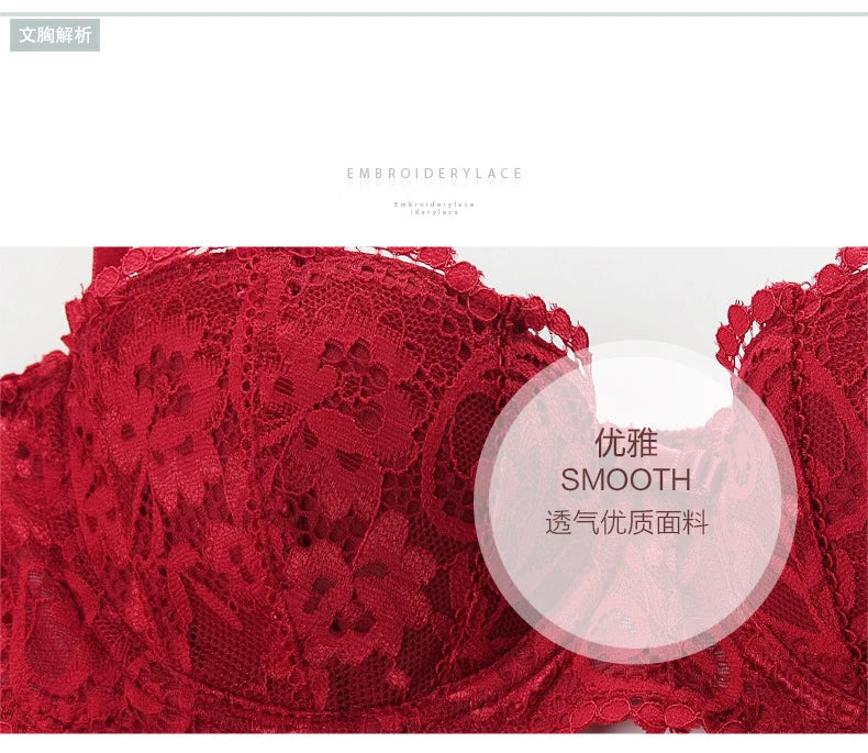 Floral Lace Bra, Panty & Garter 3-Piece Set – Push-Up, Underwire, Plus Size | Women's Lingerie