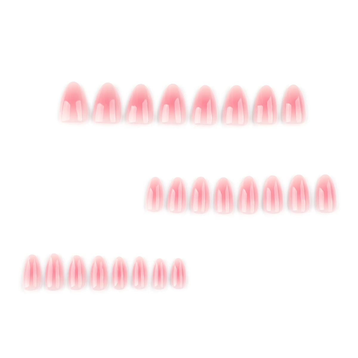 Short Blush Pink Press-On Nails with Glue – Oval Designs, 24 Pieces