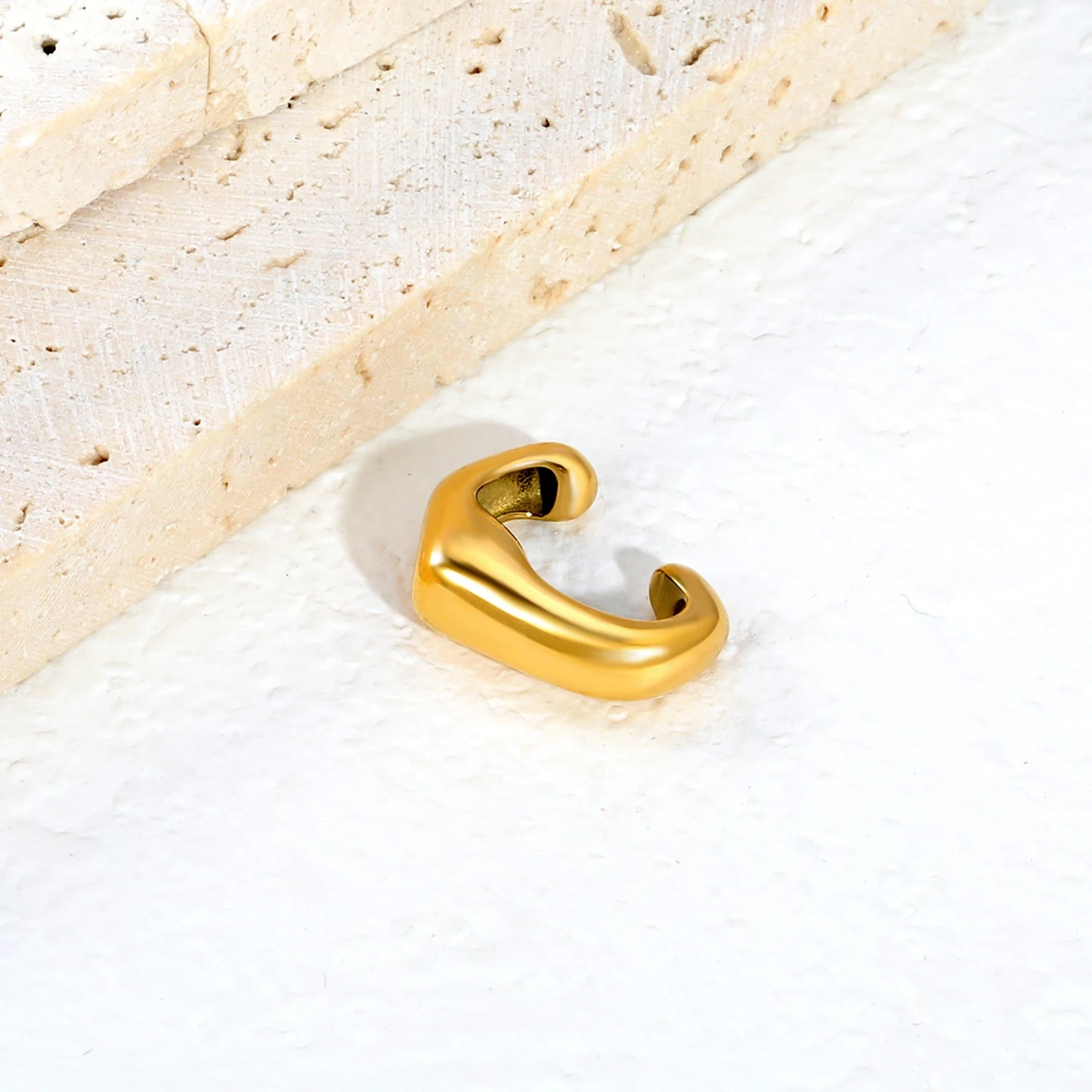 Zircon Ear Cuff – Minimalist 18K Gold-Plated Stainless Steel Clip Earring