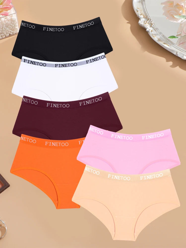 6-Pack Cotton Logo Waistband Bikini Briefs — Low-Rise Breathable Sport Panties