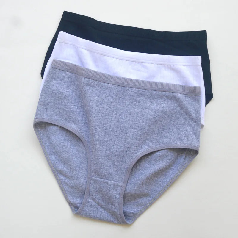 Women's Plus Size Cotton High Waist Briefs – 6-Pack | Breathable Solid Color Underwear (S–2XL)