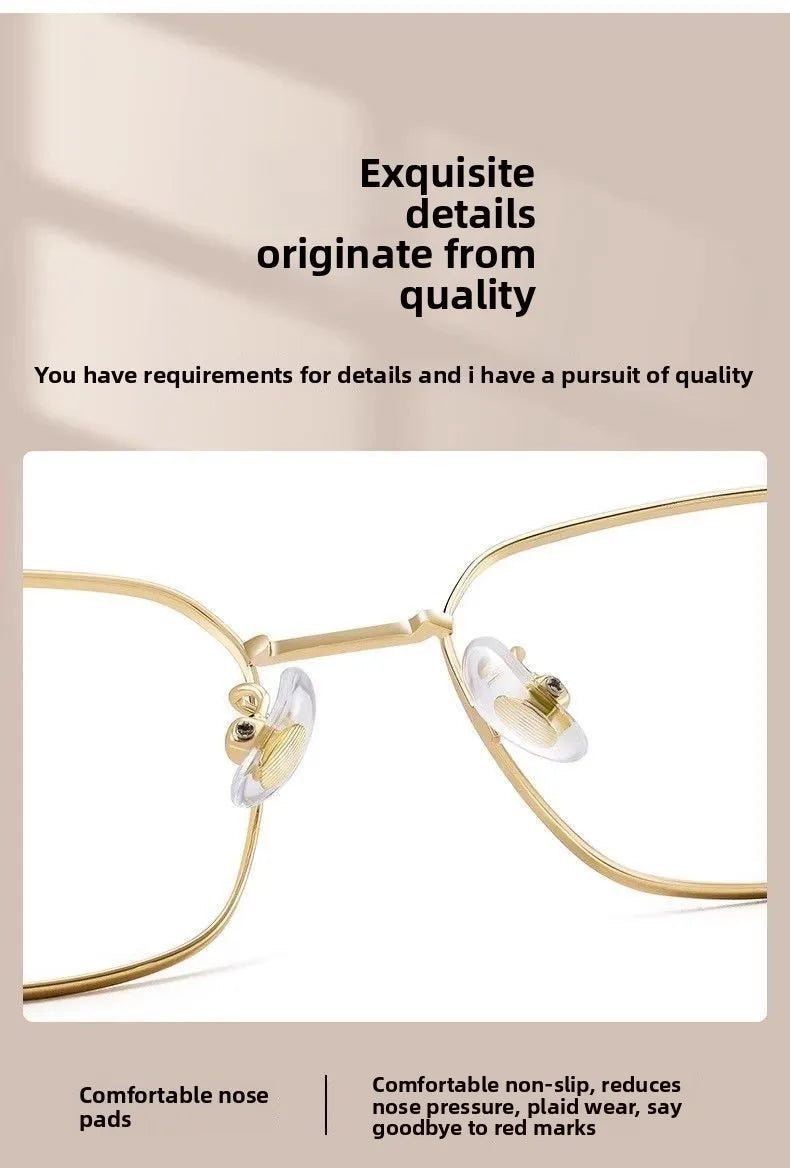 Square Metal Myopia Glasses | -0.50 to -6.00 Lens Options