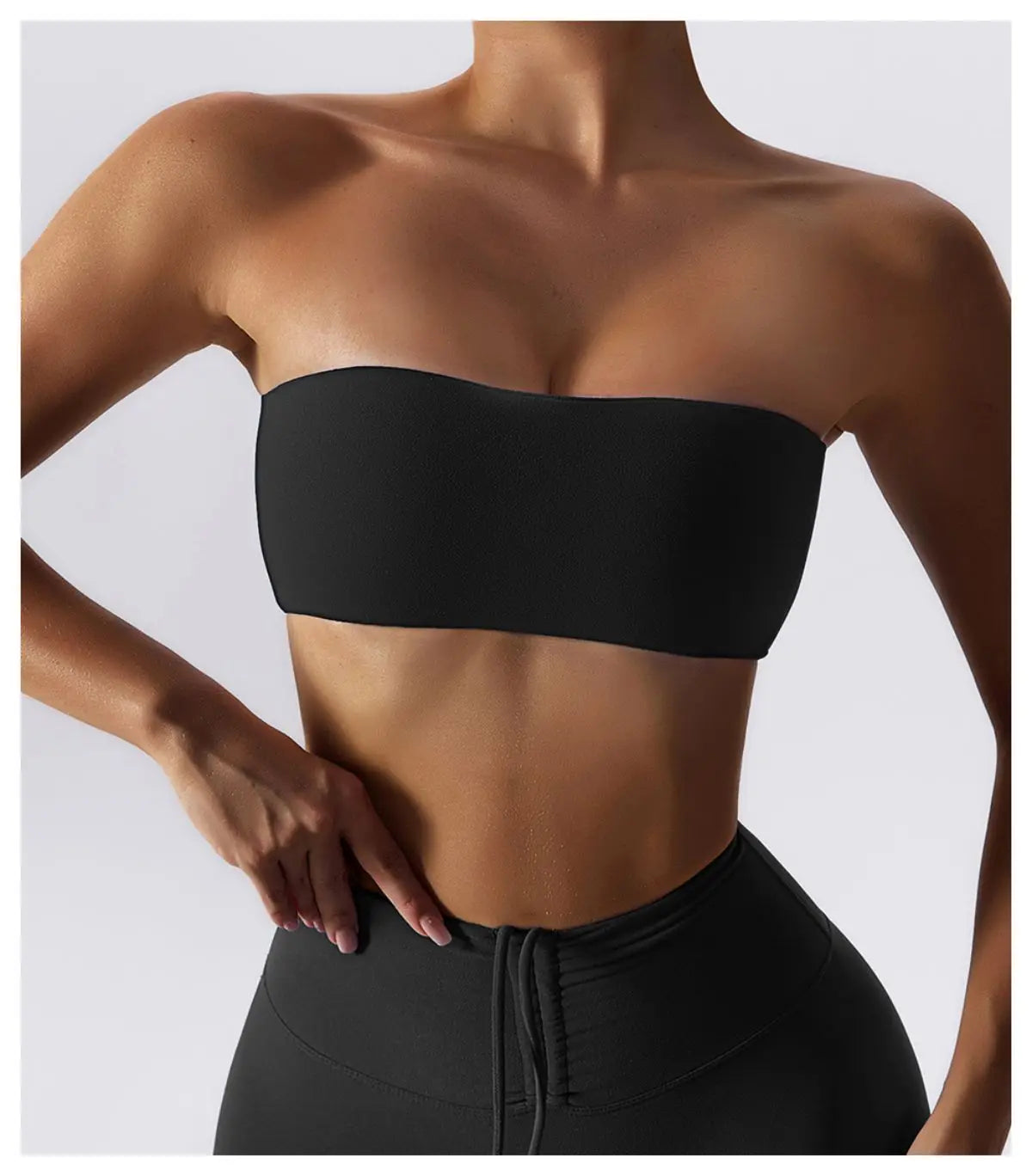 Strapless Sports Bra – Quick-Dry Tube Top Chest Wrap for Yoga, Gym & Fitness