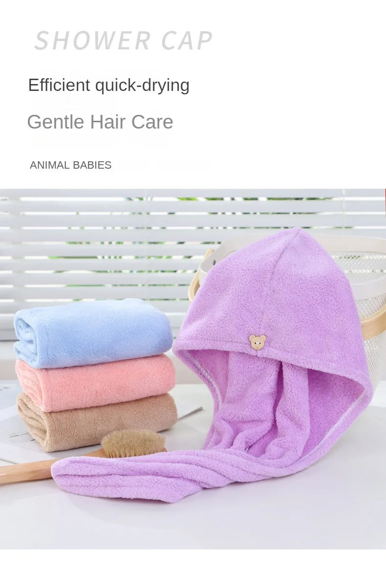 Microfiber Hair Drying Towel Wrap – Quick-Dry Turban for Women, 25x63cm (5 Colors)