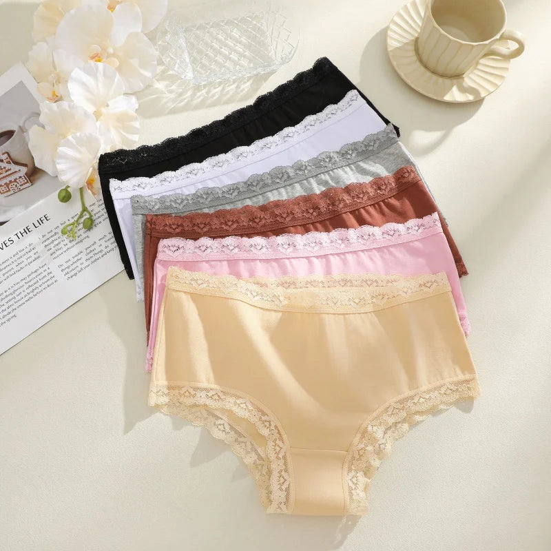3-Pack Seamless Cotton Brief Panties – Breathable Low-Rise Underwear for Women (S–2XL, 8 Color Sets)