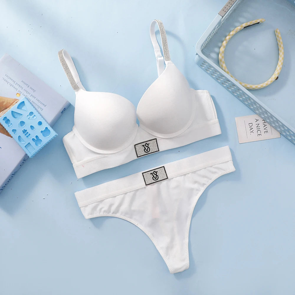 Women's Wireless Lace Bra & Panty Set – Comfortable Everyday Lingerie