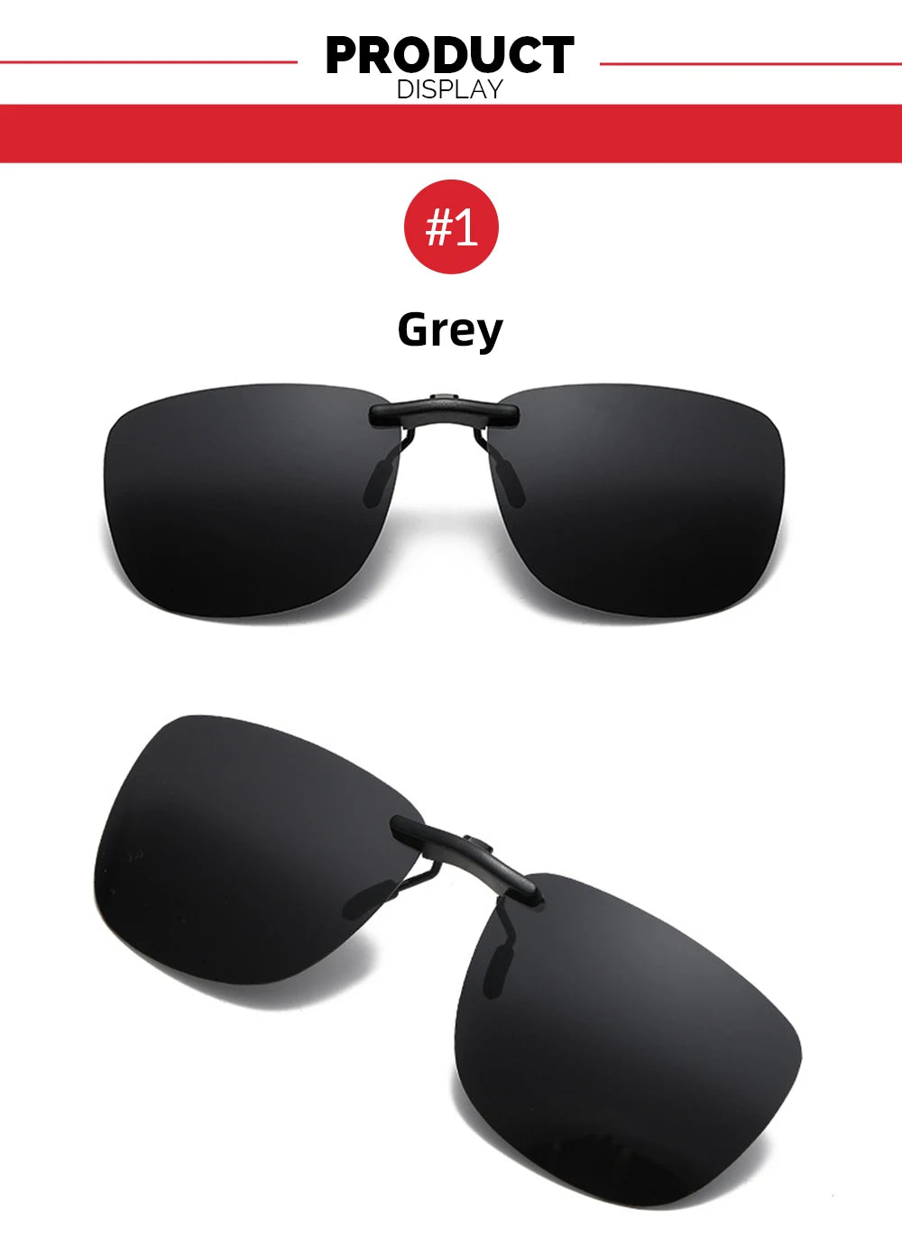 Square Clip-On Sunglass Lenses | Single or 3-Piece Options