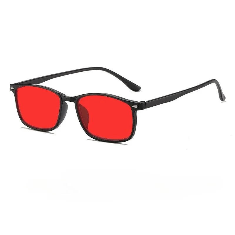 Rectangle Tinted Glasses | Orange & Red Lens Styles