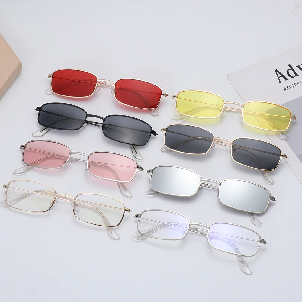 Slim Metal-Frame Sunglasses | Color Lens Options