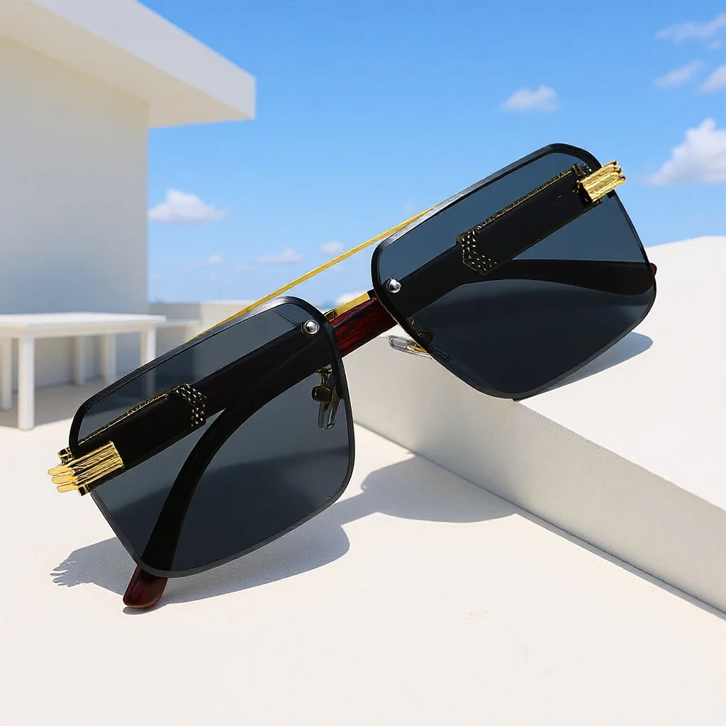2-Pair Square Sunglasses Set | Unisex Plastic Frames