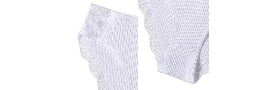 FINETOO 7PCS Cotton Underwear Women's Panties Set Comfort Underpants Floral Lace Briefs For Woman Sexy Low-Rise Pantys Intimates