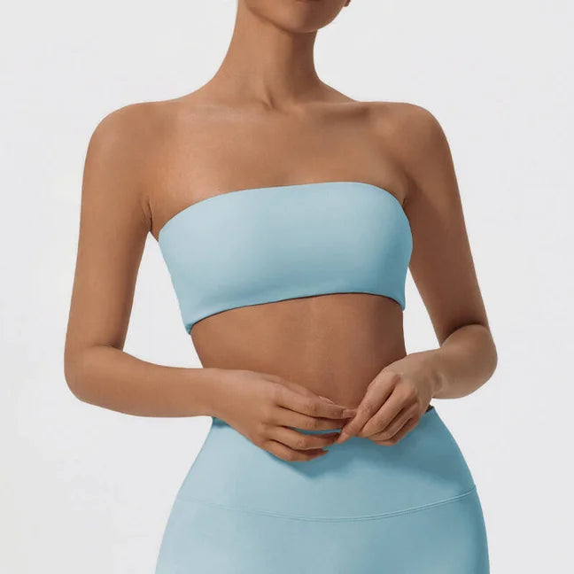 Strapless Sports Bra – Quick-Dry Tube Top Chest Wrap for Yoga, Gym & Fitness