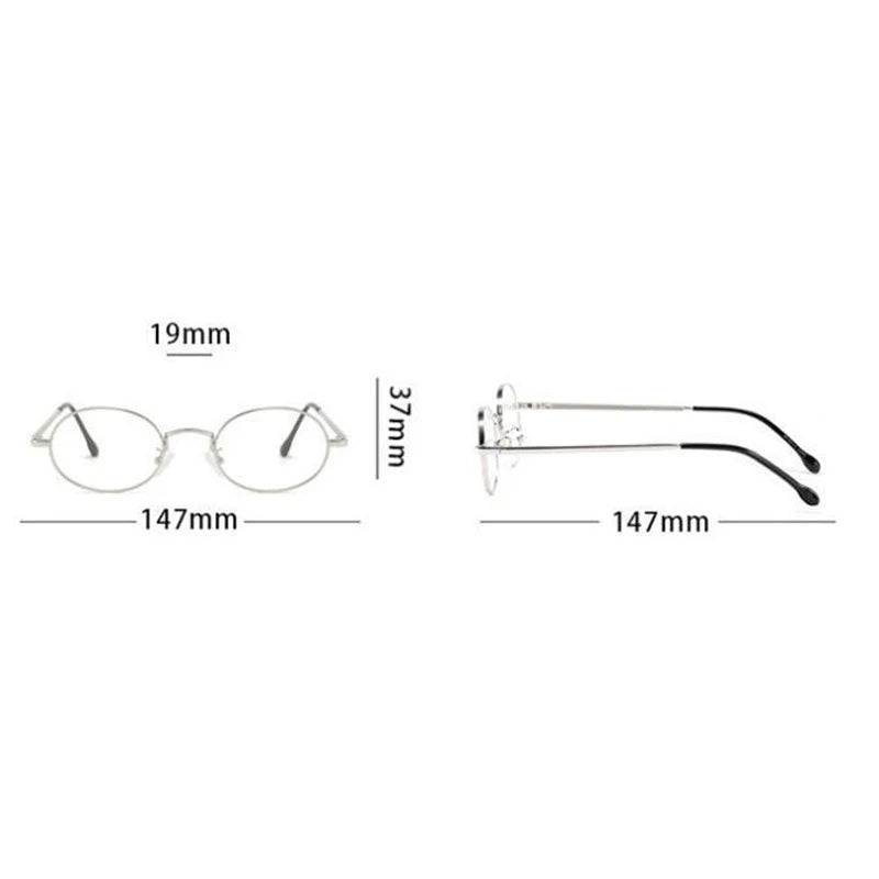 Oval Metal Photochromic Glasses | Myopia Lens Options