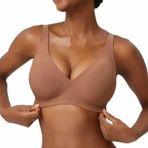 Women's Seamless Leopard Print Bra – Wire-Free Full Cup Push-Up | Breathable Everyday Bra