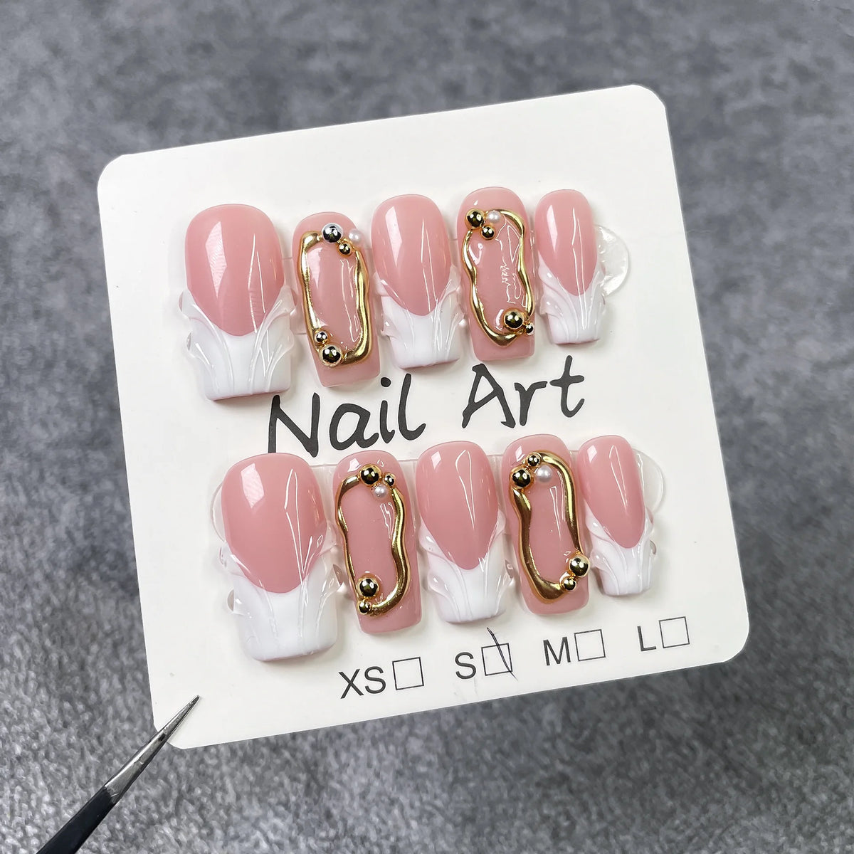 10Pcs 3D Green Flower Handmade Press on Nails French Fake Nails Wearable Stick-on Nails False Nail Uñas Накладные Ногти 네일팁