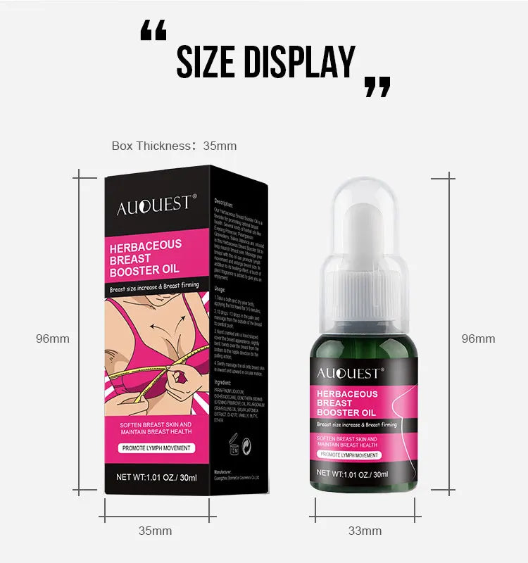 AuQuest Breast Firming & Lifting Oil – Natural Herbal Formula for Fuller, Firmer Skin