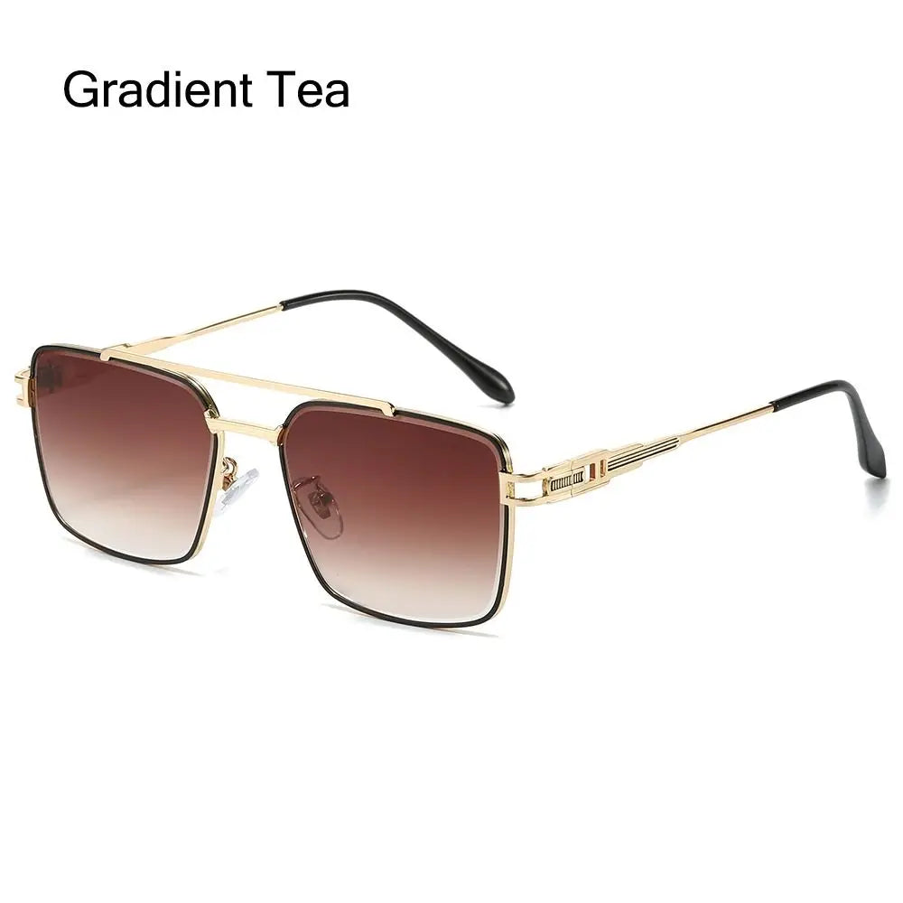 Double-Bridge Rectangle Sunglasses | Gradient Lens Options