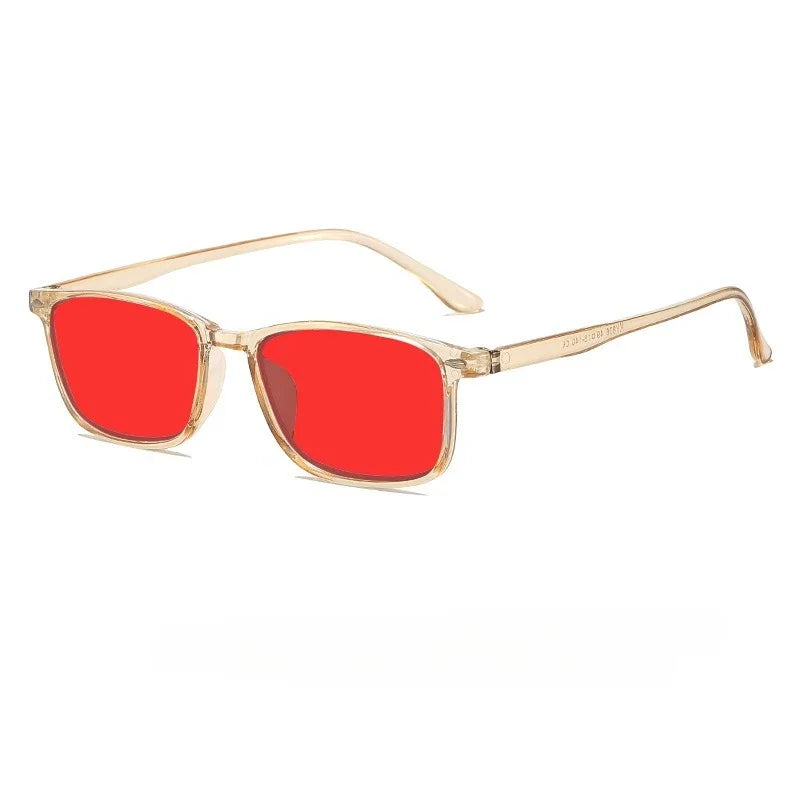 Rectangle Tinted Glasses | Orange & Red Lens Styles
