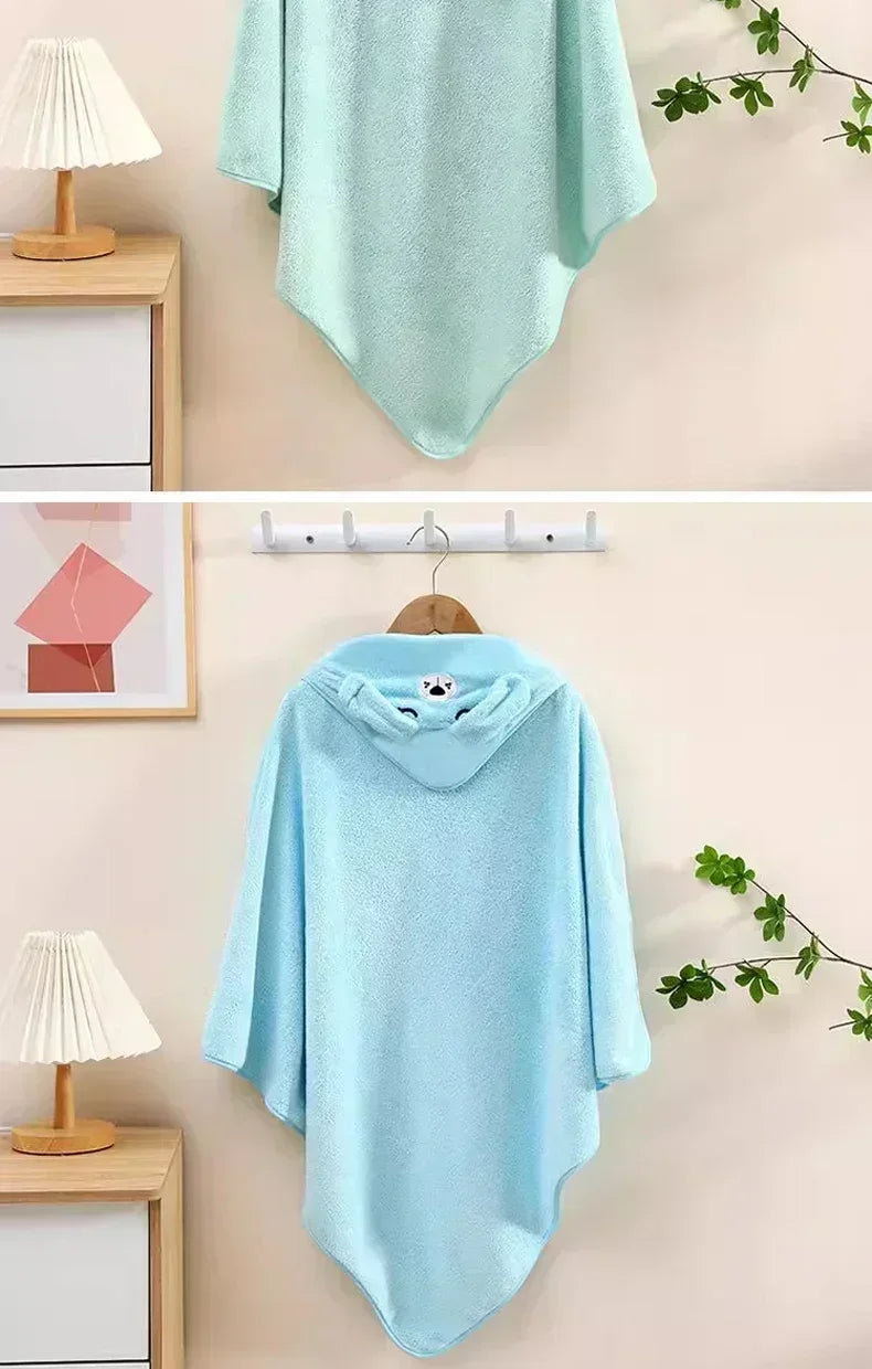 Cute Animal Baby Bath Towel – Soft, Absorbent Hooded Wrap for Newborns & Toddlers (80x80cm)