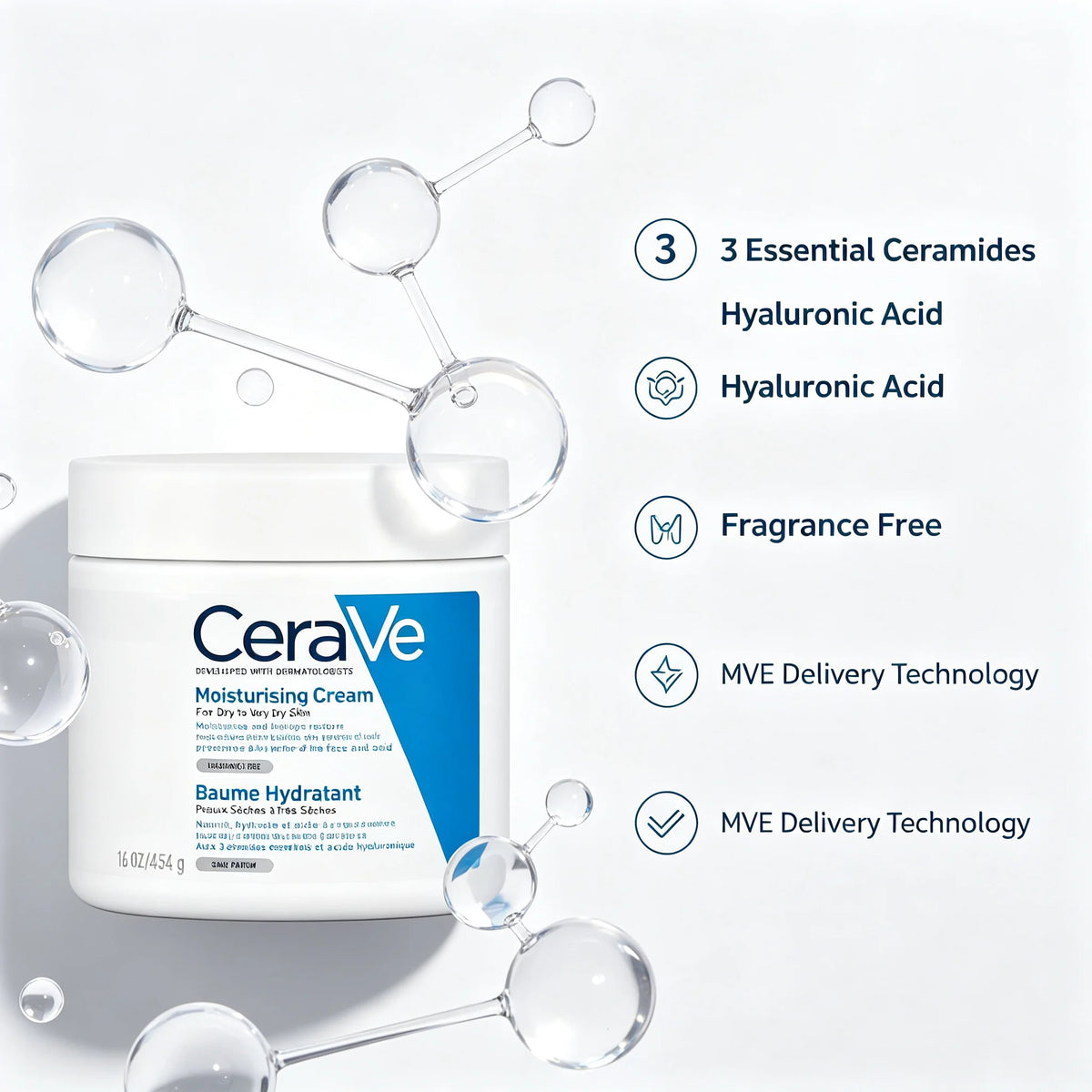 CeraVe Moisturizing Cream for Face & Body – Large Jar