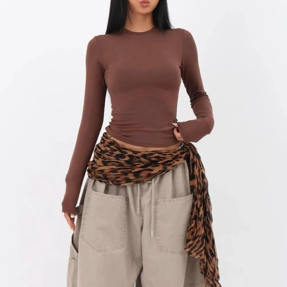 New Leopard Print Hip Scarf Bohemian Style Multifunctional Belt Accessory Vintage Waist Chain Women's Accessory