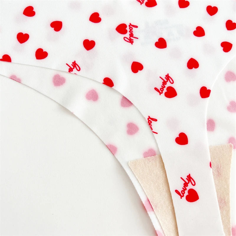 5-Pack Ice Silk Printed Thongs — Seamless Low-Rise G-String Panties