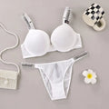 Women's Premium Padded Push-Up Bra & Panty Set – Sporty Adjustable Seamless Lingerie