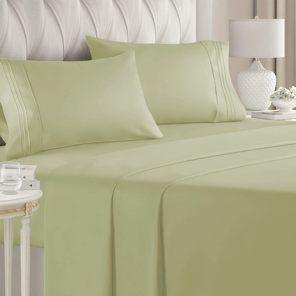 4-Piece Brushed Microfiber Bed Sheet Set with Deep Pockets
