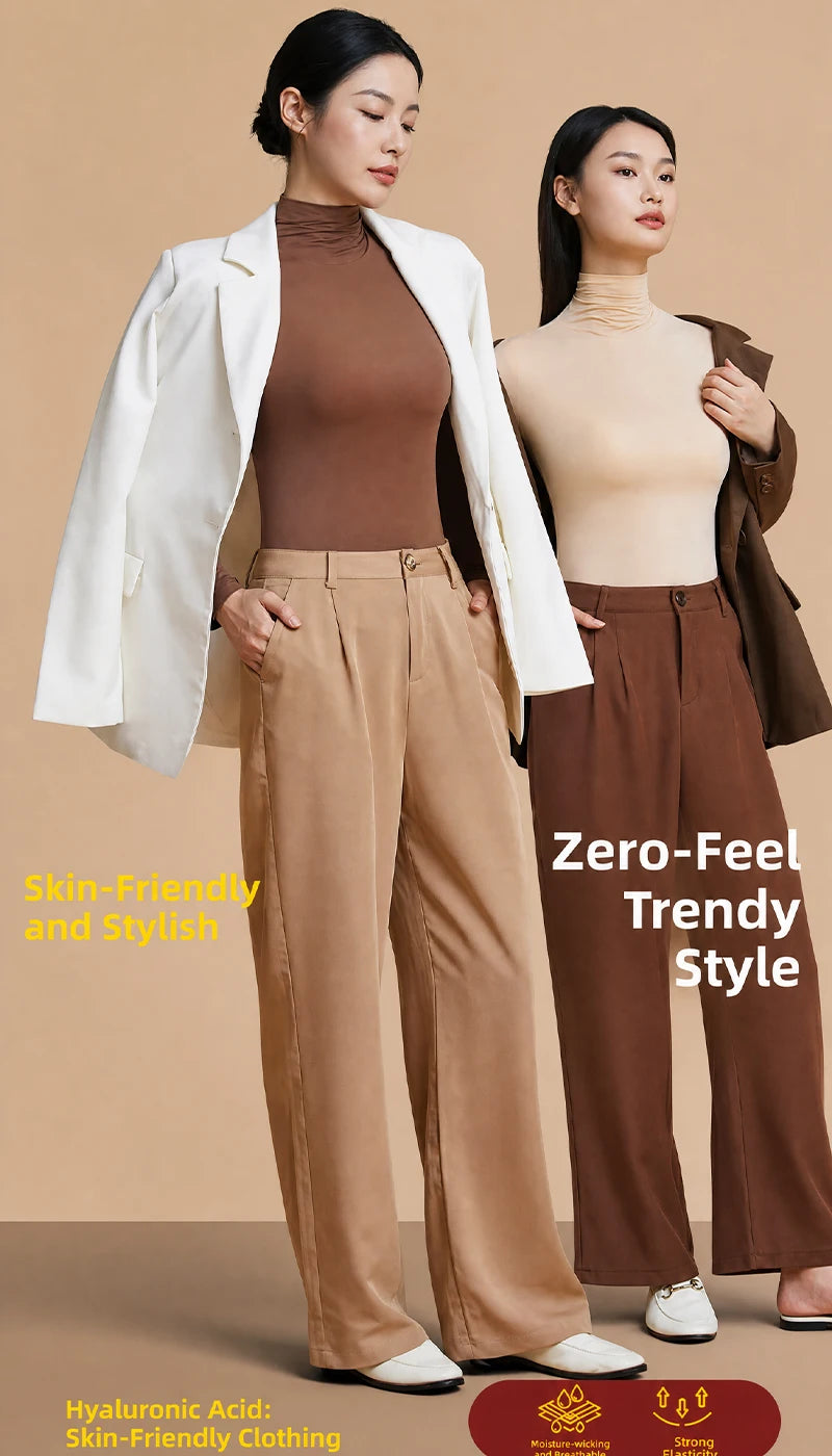 High-Collar Seamless Thermal Set – Long-Sleeve Warm Base Layer for Women, High-Rise (L–XL, 4 Color Sets)