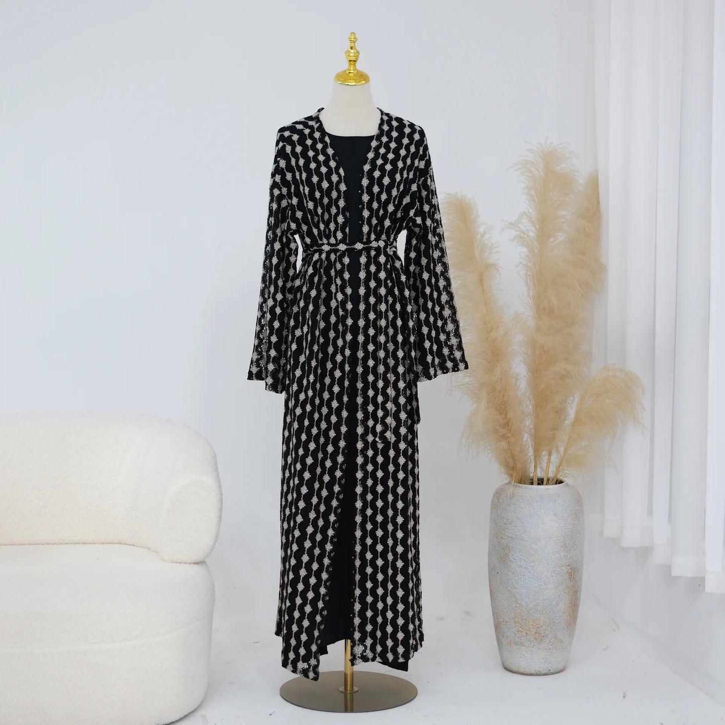 Luxury Dubai Modest Abaya Dress for Muslim Women Eid Islamic Holiday Party Outerwear Elegant Arabic Cardigan Coat Turkey Kaftan